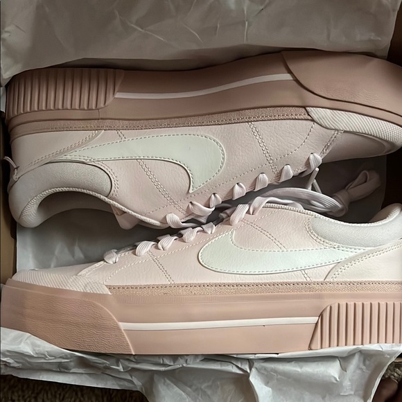Nike Pink and White Sneakers with Retro Modern Design - Picture 1 of 6